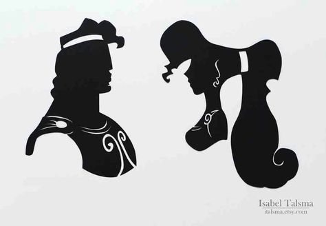 Shadow Meg and Hercules Megara And Hercules, Disney Characters Silhouettes, Silhouettes Disney, Hercules Megara, Megara Disney, Couple Disney, Megara Hercules, Meg Hercules, Disney Amor