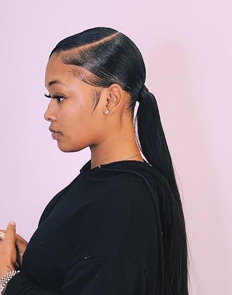 Ponytail Hairstyles With Edges, Ponytails Ideas, Hairstyles With Edges, Ponytail Hairdo, Melanin Hairstyles, Pinterest Girly, Low Ponytail Hairstyles, Slick Ponytail, Slicked Back Ponytail