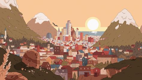 Trolberg_2048x1152 Drawing Help, Bg Design, Pfp Aesthetic, Cartoon Background, Animation Background, Environment Design, Comic Book Artists, Wallpaper Pc, Animation Series