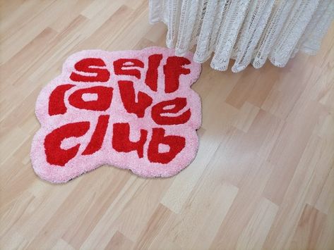 Woman Room Decor, Felt Glue, Funny Welcome Mat, Self Love Club, Ladies Room, Love Club, Tufted Rugs, Jute Fabric, Cute Bedroom Decor