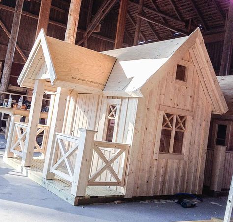 Playhouse With Garage, Dream Playhouse, Play Area Backyard, Diy Playhouse, Backyard Playhouse, Build A Playhouse, Wendy House, Cubby Houses, Backyard Sheds