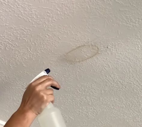 How To Clean Ceilings, Water Stains On Ceiling, How To Clean Textured Ceilings, Ceiling Water Stain Repair, Popcorn Ceiling Repair, Water Stain On Ceiling, How To Remove Hard Water Build Up, Water Damaged Ceiling, Ceiling Repair