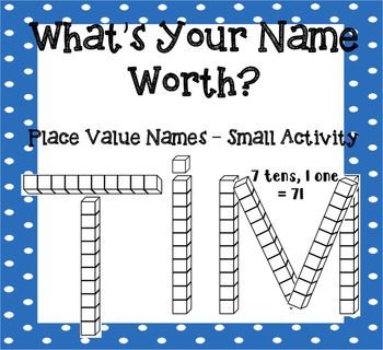 Make your name (and other peoples' names) with this fun place value activity.  Print and cut out these tens and ones have your kids make their names with them. When they make their name, they will count how many tens are used (7 tens) and how many ones are used (1 one). Then, they will count the place value of their name (71).   Next, they can experiment with their friends' names. They can make other kids names and do the same thing, counting tens, ones, and the final place value total.  Everyth Teaching Place Value, Teaching Number Place Value, Place Value Name Activity, Introducing Place Value, Introducing Place Value 2nd Grade, Place Value Teaching Aid, Teaching Place Values, Place Value Activities, Math Night