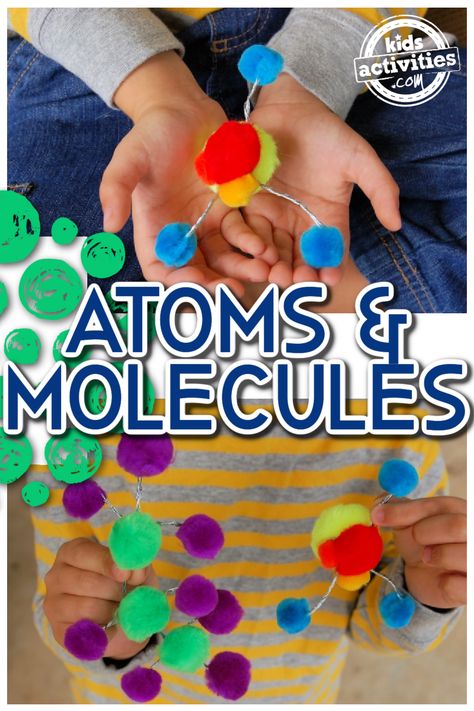 Atoms Elements And Compounds, Atoms And Molecules For Kids, Atom Activities, Science Atom, Molecule Model, Atoms And Molecules, Atom Model, Chemistry Activities, Kids Stem Activities