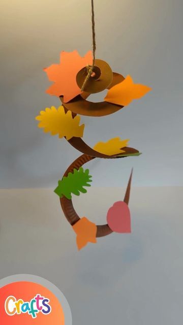 Autumn Arts And Crafts For Preschoolers, Autumnal Crafts For Children, Autumn Paper Crafts, Autumn Paper Wreath, Autumn Season, Autumn Craft, Autumn Crafts For Kids, Autumn Tree Craft Preschool, Autumn Wall Decorations Kindergarten