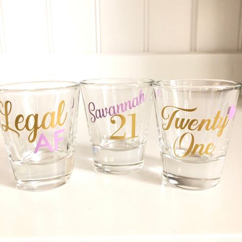 21st Birthday Shot Glass/21st Birthday Gift/Legal AF/Shot Glass/Finally 21/Gift for Her/Finally Legal/Personalized 21st Gift 21st Bday Ideas, Birthday Shots, 21st Birthday Decorations, 21 Birthday, Birthday Party 21, Birthday Cup, 21st Birthday Gifts, 21st Gifts, Birthday Diy