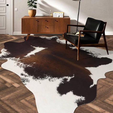 Amazon.com: Zedrew Faux Cowhide Rugs, 5.2x6.2 Feet Large Cow Print Area Rug for Living Room Bedroom, Western Decor Carpet Animal Printed Mat for Dining Office Home Decor, Brown : Home & Kitchen Living Rooms With Cowhide Rugs, Cow Print Rug Living Room, Bedroom Western Decor, Cow Rug Living Room, Cow Print Carpet, Cow Carpet, Cowhide Rug Bedroom, Cow Print Area Rug, Bedroom Western