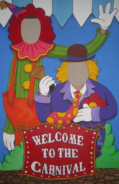 Photo Booth: Carnival theme Photo Booth Carnival, Circus Wedding, People Cutout, Spring Carnival, Photo Cutout, School Carnival, Carnival Theme, Circus Costume, Carnival Birthday Parties