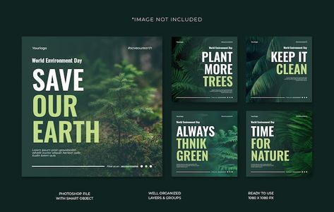 Environment Pubmat, Campaign Social Media, Real Estate Marketing Design, Social Media Post Template, Psd Background, Environment Day, World Environment Day, Social Media Campaign, Brand Kit