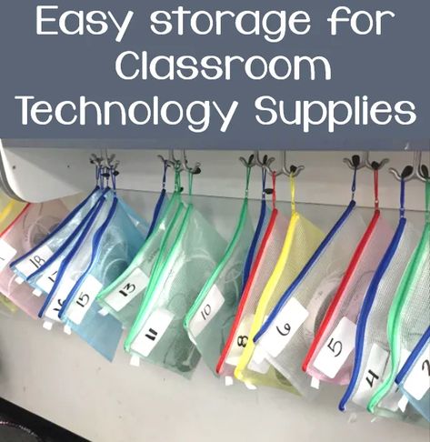 10 Ways to Use Storage Envelopes in the Classroom | Nyla's Crafty Teaching Headphone Storage Classroom Student, How To Store Water Bottles In Classroom, Classroom Headphone Storage Kindergarten, Student Headphone Storage, Headphones Organization Classroom, Organize Classroom Supplies, How To Store Headphones In A Classroom, Organizing A Classroom, Classroom Phone Storage