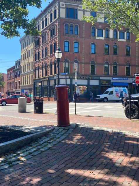 England City Aesthetic, East Coast City Aesthetic, Costal City Aesthetic, Downtown Portland Maine, Old New England Aesthetic, Maine Aesthetic Summer, Portland Maine Aesthetic, Owen Core, Portland Aesthetic