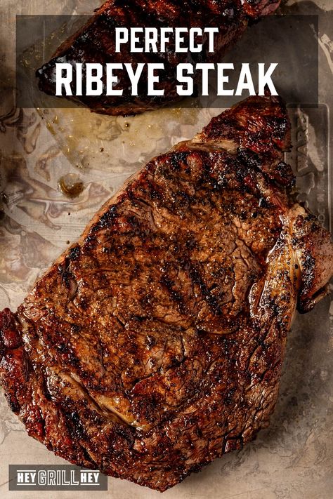 Perfect Ribeye Steak - Hey Grill, Hey Rib Eye Steak Recipes Oven, Steak On Gas Grill, Grilled Ribeye Steak Recipes, Perfect Ribeye Steak, Season Steak, How To Cook Ribeye, Season Steak Recipes, Boneless Ribeye Steak, Rib Eye Recipes