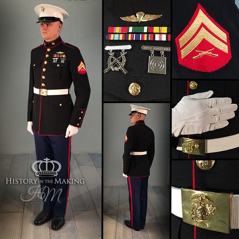 United States Marine Corps- Dress Blues Uniform - History in the Making Us Marine Corps Uniforms, Marine Dress Blues Uniform, Us Marines Uniform, Dress Blues Marines, Marine Corps Dress Blues, Marines Dress Blues, Usmc Dress Blues, Marine Corps Uniforms, Usmc Uniforms