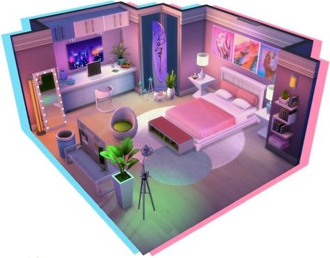 Room Ideas For Sims 4, Sims 4 Houses Outside, Sims House Decor, Sims 4 Dollhouse Cc, Sims Room Decor, Sims Home Ideas, Sims 4 Houses Interior, Sims Rooms Ideas, Sims Bedroom Ideas