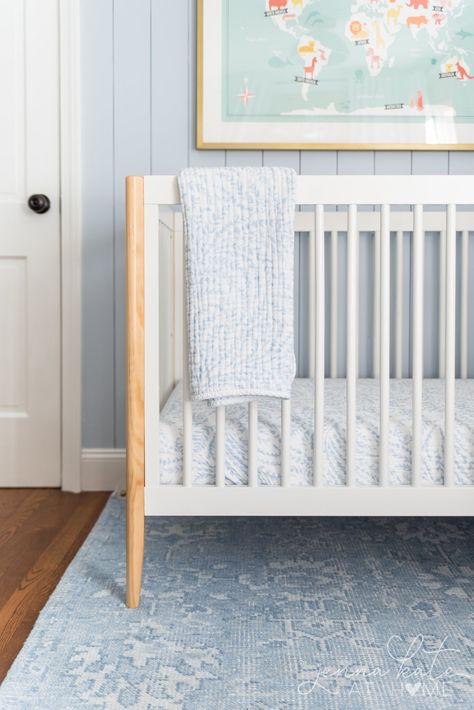 Serena & Lily Nursery Dream Bundle Review Serena And Lily Coastal Blue, Serena And Lily Nursery Girl, Serena And Lily Nursery, Lily Nursery, Serena And Lily Wallpaper, Rocking Bassinet, Lily Wallpaper, Woodland Wallpaper, Big Kids Room