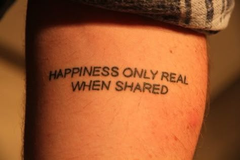 Chris Mccandless, Happiness Tattoo, Wild Tattoo, Shape Tattoo, Tattoos Skull, Into The Wild, A Tattoo, Beautiful Tattoos, Future Tattoos