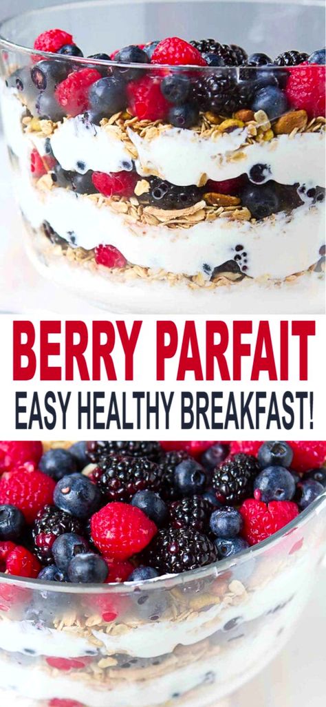 Parfait Trifle, Breakfast Trifle, Parfait Yogurt, Berry Yogurt Parfait, Breakfast Yogurt Parfait, Breakfast Potluck, Breakfast Dessert Recipes, Trifle Dessert Recipes, Breakfast Parfait