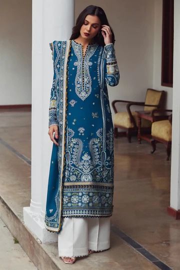 Elan Lawn– ELAN Elan Lawn, Unstitched Dress Material, Embroidered Border, Lawn Suits, Pakistani Designers, Suit Fabric, Azure Blue, Pakistani Outfits, Fabric Stores Online