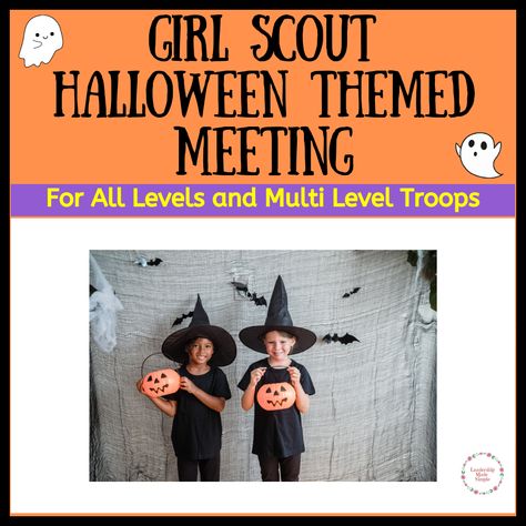 6 Girl Scout Meeting Ideas for October - Troop Leader October Girl Scout Meeting Ideas, Halloween Girl Scout Activities, Girl Scout Halloween Party, Girl Scout Halloween Activities, Halloween Party Girls, Girl Scout Songs, Girl Scout Meeting Ideas, Girl Scout Bridging, Meeting Activities