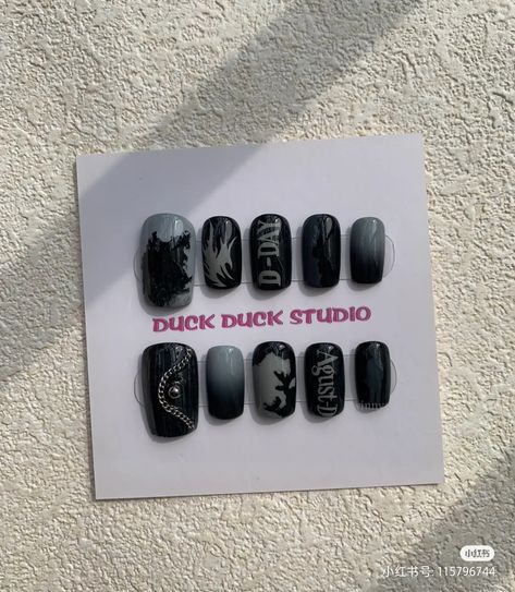 Agustd Inspired Nails, Agust D Nails Ideas, August D Nails, Suga Nails Designs, Yoongi Inspired Nails, Suga Inspired Nails, Agust D Nails Designs, Agust D Inspired Nails, P1harmony Nails Designs