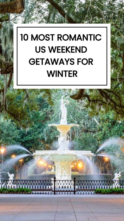 We both love a good winter getaway! So here are 10 Most Romantic US Weekend Getaways for Winter. When winter rolls around, it can be the most magical time to take a romantic getaway. Across the US, there are many great spots to do so. So I've selected the top ones so you can choose amongst the best US destinations. Winter Getaways, Weekend Trips For Couples, Fun Weekend Getaways, Romantic Places To Travel In The Us, Couples Getaway Ideas, Anniversary Getaway Ideas, Couples Weekend Getaway Ideas, Anniversary Getaway Ideas Weekend Trips, Anniversary Trips In The United States