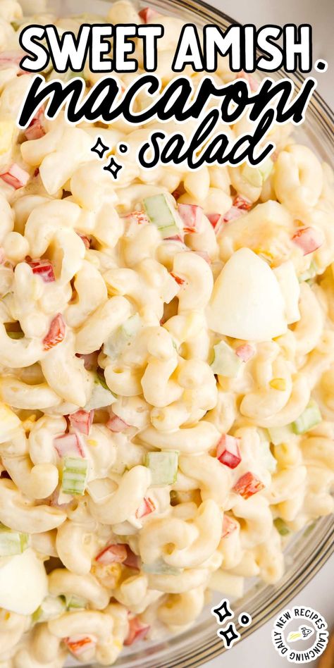 Sweet Macaroni Salad Recipe, Sweet Pasta Salads, Homemade Macaroni Salad, Macaroni Pasta Salad, Amish Macaroni Salad, Macaroni Salad Ingredients, Mac Salad Recipe, Classic Macaroni Salad, Sweet Dressing