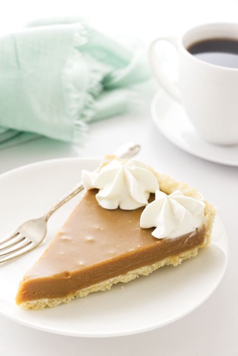 Creamy and decadent butterscotch filling in a rich, shortbread pastry makes this butterscotch tart a sweet serving of nostalgia! Butterscotch Filling, Shortbread Pastry, Butterscotch Tart, Pie Pastry Recipe, Chocolate Caramel Tart, Caramel Tart, Rich Desserts, Pastry Crust, Butterscotch Chips