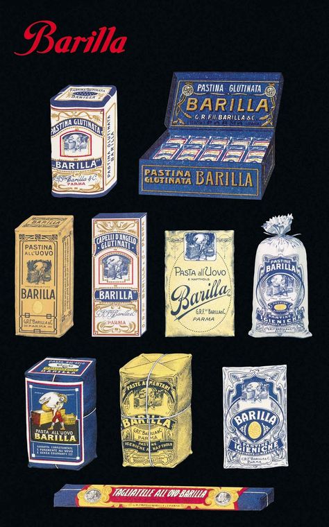 Say Hi! To Design: Vintage Package Design of Barilla's Pasta Barilla Pasta, Retro Packaging, Apple Collection, Vintage Packaging, Vintage Apple, Easter Shopping, Old Ads, Poster Retro, Food Labels