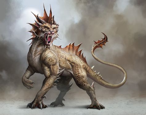 ArtStation - creature design Dnd Beasts, Griffin Mythical, Lion Dragon, Monster 2, Fantasy Animals, Fantasy Concept, Dnd Monsters, Dragon Artwork, Fantasy Concept Art