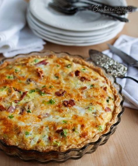 Meat Lovers Quiche Recipe @Barbara Bakes #breakfast Meat Lovers Quiche, Breakfast Quiche Recipes, Quiche Recipes Easy, Breakfast Quiche, Quiche Recipe, Quiche Recipes, Meat Lovers, Breakfast Brunch Recipes, Perfect Breakfast