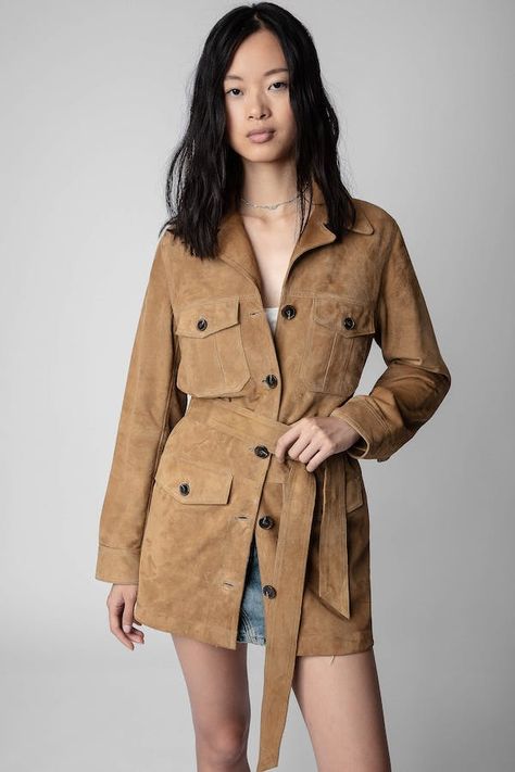 Sale - View All | Zadig&Voltaire Suede Jacket Women, Boxy Jacket, Pop Pop Shirts, Cashmere Poncho, Water Mark, Belted Jacket, Shearling Coat, Womens Blazers, Zadig And Voltaire