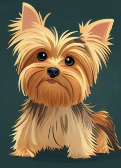 Drawings Of Yorkies, Yorkie Terrier Painting, Yorkie Illustration Cartoon, Cartoon Yorkie, Yorkie Drawing, Yorkie Illustration, Yorkie Painting, York Terrier, Yorkie Terrier