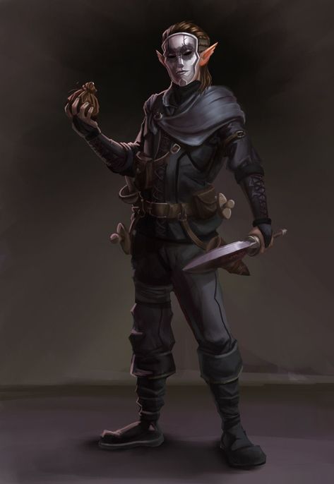 Masked Assassin, Rogue Character, Elf Characters, Heroic Fantasy, Roleplay Characters, Dungeons And Dragons Characters, Arte Fantasy, Dungeon Master, Fantasy Rpg