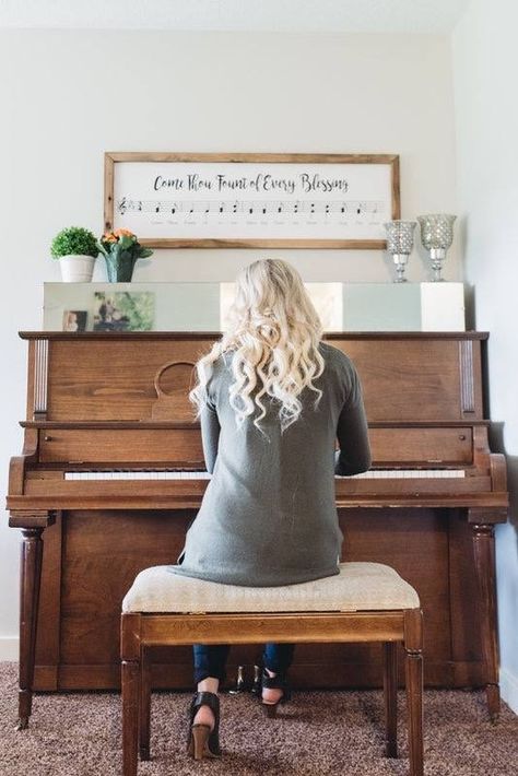 Cool pic for hanging above piano Above Piano Decor Ideas, Art Above Piano Living Rooms, Wall Above Piano Decor, Decor Above Piano Living Rooms, Wall Piano Decor Ideas, Sitting Room Ideas With Piano, Pictures Above Piano, Piano In Hallway, Wall Decor Above Piano