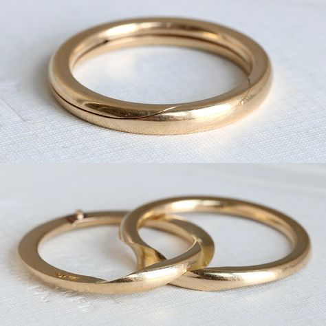 Better together. 💕 The design of twin bands that intertwine to form a single ring has origins back to the 12th century, representing two souls that bind together forming a union of love, the word “gimmel” itself from the Latin gemellus meaning “twin”. Antique gimmel just listed in the shop. A very wearable size 7 1/2. #gimmelring #bettertogether❤️ #loveyoualways❤️ #goldringdesigns #goldbands #ringcollector #antiquelovetoken #ringswithhistory Two Rings Together, Twin Rings, Two Souls, Single Ring, Gold Ring Designs, Love Token, 12th Century, Better Together, Thing 1 Thing 2