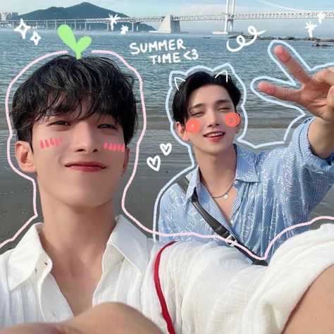 Svt Doodle, Dokyeom And Joshua, Seventeen Mail Sticker, Seventeen Doodle, Doodle Selfie, Selfie Doodle, Seventeen Stickers, Seventeen Dokyeom, Mail Stickers