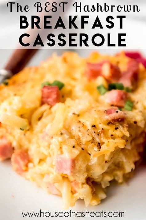 Easy Hashbrown Breakfast Casserole Shredded Hashbrown Breakfast Casserole Ham, Breakfast Casserole Ham Hashbrowns Eggs, Shredded Hashbrown Egg Casserole, Breakfast Meal Prep With Hashbrowns, Breakfast Ideas With Shredded Hashbrowns, Breakfast Casserole With Hashbrowns Ham Eggs Cheese, Ham Breakfast Casserole Recipes, Breakfast Casserole With Hashbrowns Ham, Casserole Hashbrown