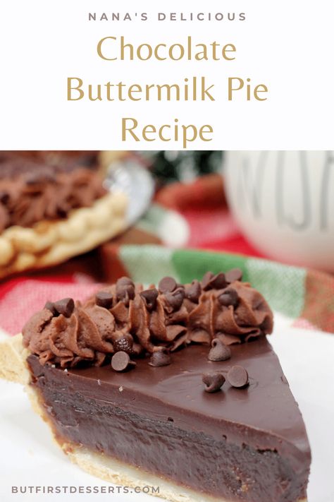 Bishops Chocolate Pie, Chocolate Buttermilk Pie, Desserts With Buttermilk, Chocolate Buttermilk Pie Recipe, Custard Pie Recipes, Chocolate Custard Pie, Buttermilk Dessert Recipes, Choc Pie, Recipes Using Buttermilk