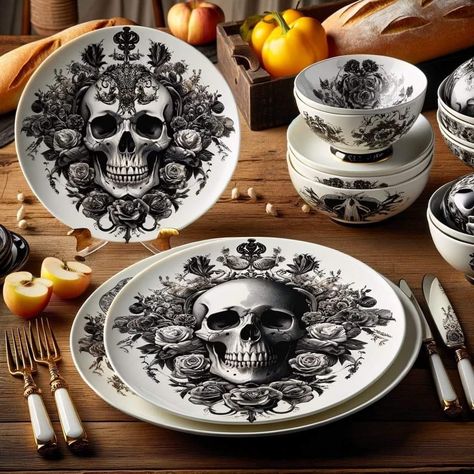 (20+) Facebook Skull Quote, Halloween Plates, Fantasy Rooms, House Items, Restaurant Dishes, Candy Skulls, Goth Home, Goth Home Decor, California City