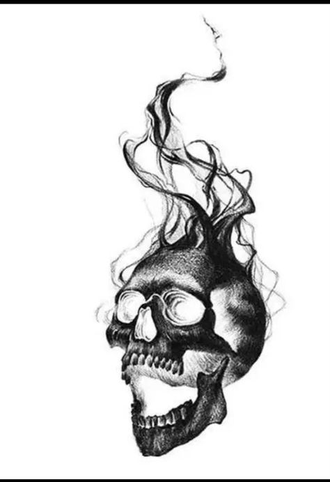 Sketch Tattoo Style, Skull Art Tattoo, Tattoo Neck, Black Art Tattoo, La Tattoo, Skull Sleeve Tattoos, Skull Art Drawing, Fire Tattoo, Sketch Tattoo