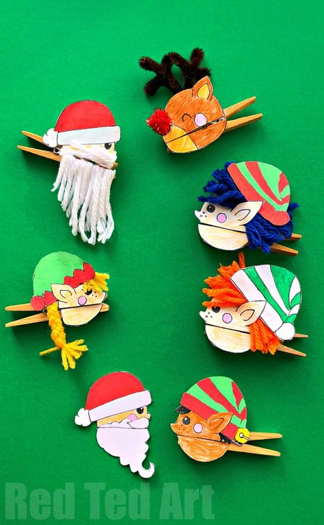 Reindeer Clothespin, Clothespin Puppets, Christmas Clothespin, Clothespin Crafts Christmas, Clothespin Crafts, Kids Clothes Diy, Puppets Diy, Fun Fun Fun, Puppet Crafts