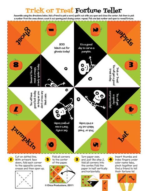 Quotes For Halloween Fortune Teller Halloween Fortune Teller Printable, Halloween Cootie Catcher Free Printable, Cootie Catcher Template, Halloween Fortune Teller, Fortune Teller Paper, Halloween Origami, Cootie Catcher, Diy Halloween Games, Fortune Tellers