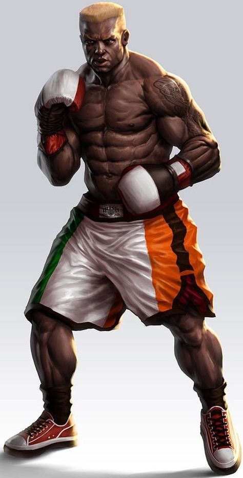 Boxer Character Design, Snk King Of Fighters, Street Fighter Characters, Street Fighter Art, Combat Art, Cyberpunk Character, Martial Artists, Black Artwork, Modern Fantasy