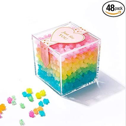 48 Packs Small Candy Boxes Clear Acrylic Display Boxes with Lids Square Cube Decorative Box Wedding Party Storage Clear Lid Packaging Containers Plastic Transparen Gift Cube（2.16 * 2.16 * 2.16 Inch) Wedding Gift Packaging, Clear Favor Boxes, Easter Party Favor, Acrylic Display Box, Wedding Candy Boxes, Wedding Gifts Packaging, Gift Wrap Box, Bead Storage, Clear Box