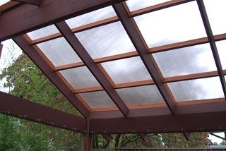 DAVE SNYDER......Real Estate......Portland, OR: Porch Roofing - Clear Plastic Corrugated Plastic Roofing, Pergola Ideas For Patio, Plastic Roofing, Pergola Curtains, Covered Patios, Corrugated Roofing, Metal Pergola, Pergola Attached To House, Pergola Garden