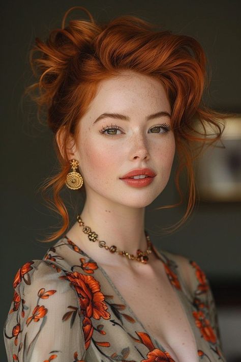 Red Medium Length Hair, Red Hair Red Dress, Medium Length Red Hair, Hair Inspo Red, Red Hair Hairstyles, Vintage Haircut, Redhead Style, Haircuts Trending, Redhead Fashion