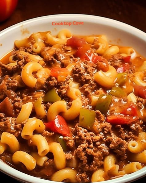 One Pot Goulash, Classic Goulash Recipe, Best Goulash Recipes, Cooktop Cove, Easy Goulash Recipes, Goulash Recipe, Goulash Recipes, Ground Meat Recipes, I Was A Child