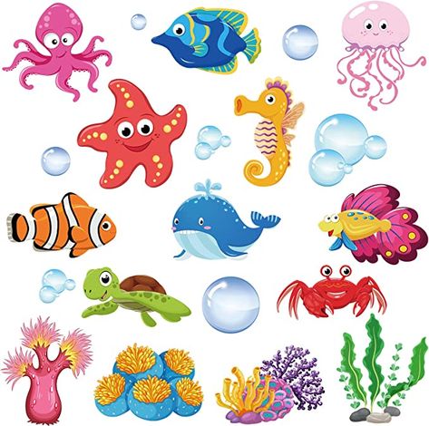 Ocean Theme Party Decorations, Fishing Party Decorations, Ocean Theme Classroom, Ocean Friends, Ocean Theme Party, Animal Cutouts, Fishing Party, Classroom Decor Themes, Under The Sea Theme