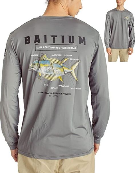 Cool graphic! Fishing Shirts For Men, Fishing Clothes, Men Fishing, Fishing Clothing, Mens Fishing Shirts, Fall Shorts, Sun Shirt, Shirts Long Sleeve, Fishing Outfits