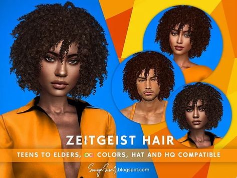 Sims 4 Afro, Afro Hair Sims 4 Cc, Sims 4 Afro Hair, Sims 4 Curly Hair, Sims 4 Black Hair, Hair Tint, Sims 4 Cc Folder, Hair Afro, Sims 4 Teen